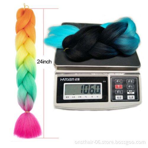 24inch Kanekalons Jumbo Braid Xpression Synthetic Hair For Braiding Extensions Hair Crochet Braids mechesd couleur